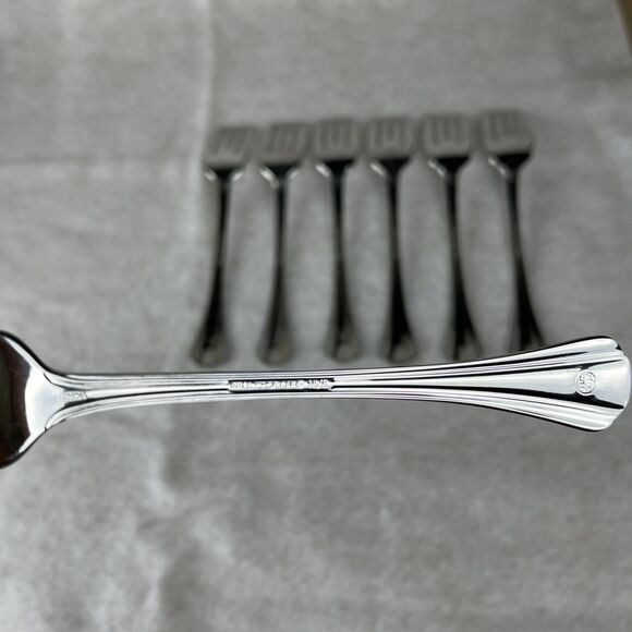 Lot Of 7 Pfaltzgraff MARGATE Dessert Salad Forks Stainless Flatware - Picture 6 of 6